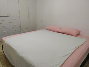 Un pat sau paturi într-o cameră la Ein Gedi Family Apartment