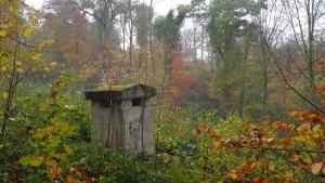 a stone box in the middle of a forest at Appartement aan de Mergelgrot -Cauberg Valkenburg in Valkenburg +5 photos