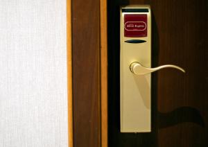 a door with a coke sign on it at Orient Express & Spa by Orka Hotels in Istanbul