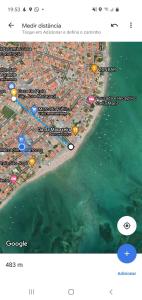 a screenshot of a google map of a beach at Casa 3quartos rota Maragogi Carneiros in São José da Coroa Grande