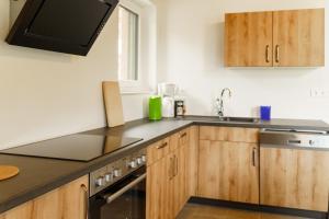 Kuchyň nebo kuchyňský kout v ubytování Ferienwohnung Schreierhof Bio Bauernhof