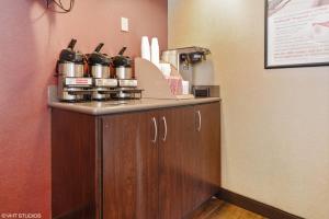 a kitchen with a counter with a coffee maker at Red Roof Inn Tampa Fairgrounds - Casino in Tampa