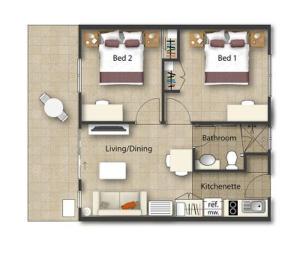 a rendering of a floor plan of a house at Route 66 Motor Inn in Emerald