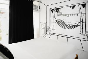 a drawing of a bedroom with a hammock at Suyog Life Siargao in General Luna