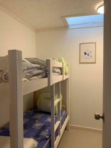 a room with two bunk beds in a room at summer in Maldonado