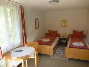Un pat sau paturi într-o cameră la Hotel Rigi Klösterli