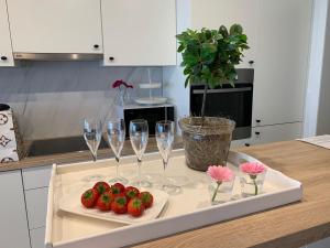 Köök või kööginurk majutusasutuses Residentie Rapallo Oostende with fantastic Sea View!