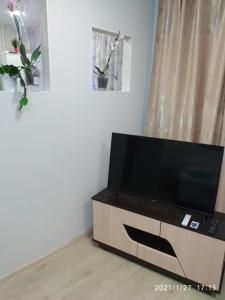 TV de pantalla plana en la sala de estar. en Apartments on Lenina Street 75, en Novosibirsk