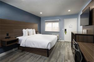 a hotel room with a bed and a television at Days Inn by Wyndham Arroyo Grande Pismo Beach in Arroyo Grande
