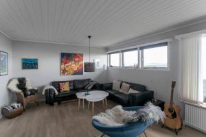 Гостиная зона в FaroeGuide seaview villa and apartment