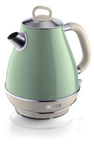 a green electric tea kettle on a white background at Maison Borbey in Aosta