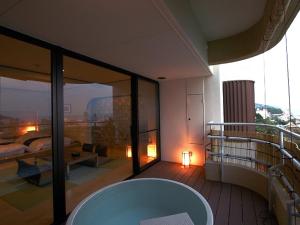 A balcony or terrace at Ito Hotel Juraku