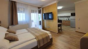 Kuchyňa alebo kuchynka v ubytovaní Zalakarosi Zóra Apartmanház