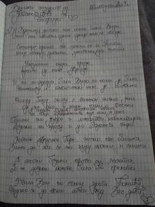 een stuk papier met een handschrift erop bij Apartman Mina 1 in Vrdnik