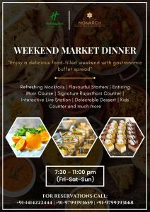 a flyer for a restaurant with a menu of food at Holiday Inn Jaipur City Centre, an IHG Hotel in Jaipur