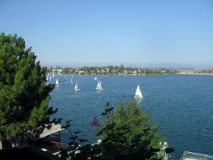 a group of sailboats on a large body of water at Apartmán s terasou in Senec