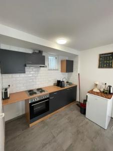 Kuchyň nebo kuchyňský kout v ubytování Ferienwohnung Einstein