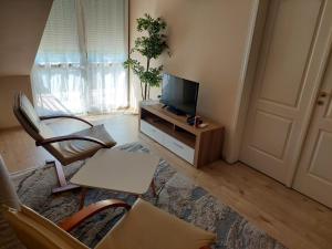 En tv och/eller ett underhållningssystem på Cserke Napfény Apartman