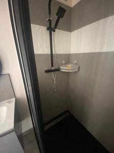 a bathroom with a shower and a toilet in a room at Maison cosy au calme in La Colle-sur-Loup