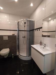 Koupelna v ubytování WRN APARTAMENTY