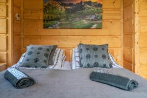 Posteľ alebo postele v izbe v ubytovaní Domek Góralski Modrzewiowa Weranda