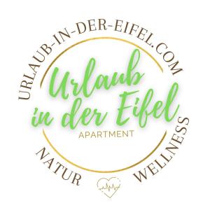 a round label with the words natalatal in derfieldarma appointment in our at Gerolstein, Urlaub in der Eifel, Ferienwohnung mit Sauna in Gerolstein