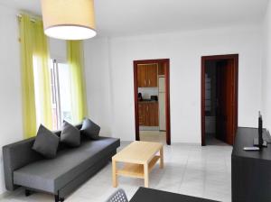 a living room with a couch and a table at Apartamentos CENTRO HISTORICO in Málaga