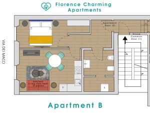 The floor plan of Florence Charming Apartments - Via Macci, 59