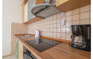 Kuchyň nebo kuchyňský kout v ubytování Apartment RED