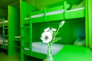 Ein Bett oder Betten in einem Zimmer der Unterkunft Jugendherberge Oberammergau