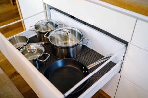 Kuchyň nebo kuchyňský kout v ubytování Ferienwohnung Radeberg