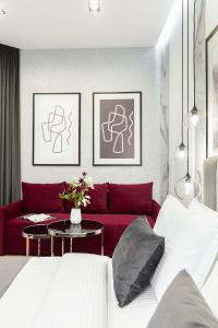 Posteľ alebo postele v izbe v ubytovaní Lovely apartment on Drahomanova street