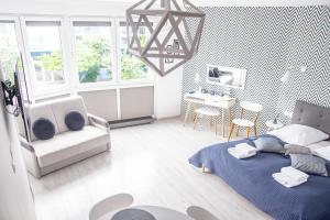 Posteľ alebo postele v izbe v ubytovaní Al-Dom Apartament 112 Awangardia, 300 m do plaży w dzielnicy uzdrowiskowej