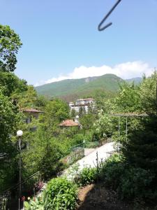 vista su una strada con una montagna sullo sfondo di Дом Бакалски-Кмета a Narechenski Bani