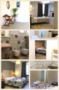 un collage di foto di un bagno e di una camera da letto di AcquaViva a Marina di San Vito