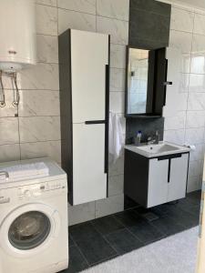 La salle de bains est pourvue d'un lave-linge et d'un lavabo. dans l'établissement Slijepcevic, à Teslić