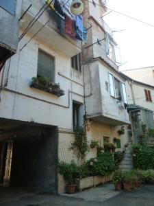 a building with potted plants on the side of it at B & B da Maria in Ancona