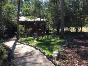 a path leading to a cabin in the woods at Sea Nest in Batemans Bay