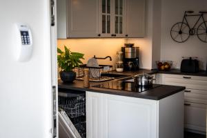 Kuchyň nebo kuchyňský kout v ubytování Unterschlupf Radeberg mit Garten & Whirlpool