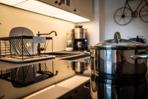 Kuchyň nebo kuchyňský kout v ubytování Unterschlupf Radeberg mit Garten & Whirlpool
