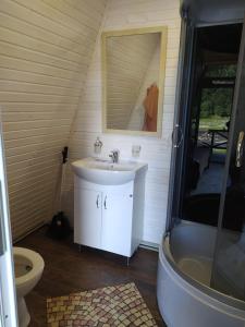 Kylpyhuone majoituspaikassa Shalet