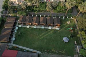 an overhead view of a row of houses in a yard at At the sea in Sukhum