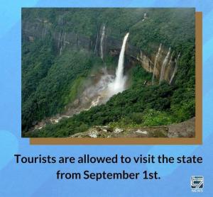 irts are allowed to visit the state from september waterfall at Rani Homestay in Cherrapunji