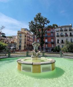 een fontein in het midden van een plas water bij Il Vicoletto in Napels