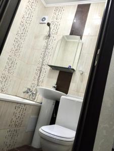 シャフティにあるApartment on prospekt Chernokozova 99Bのバスルーム(トイレ、洗面台付)