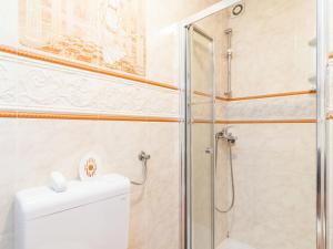 a bathroom with a shower and a toilet at Apartment Antonella & Napoletano-1 by Interhome in Umag