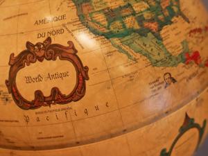 a close up of a globe with a map at Apartment Sunset B 11 by Interhome in Villars-sur-Ollon