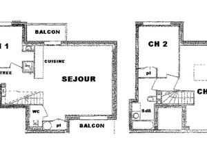 Appartement Villard-sur-Doron, 4 pièces, 10 personnes - FR-1-293-57の見取り図または間取り図
