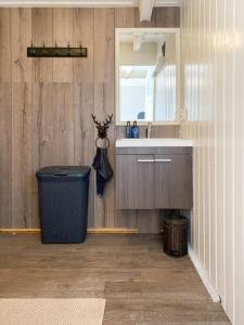 a bathroom with a sink and a trash can at 4seasonshouse in Losser