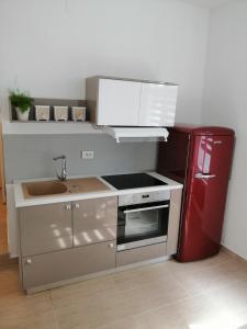 Kuchyň nebo kuchyňský kout v ubytování Apartman Semren
